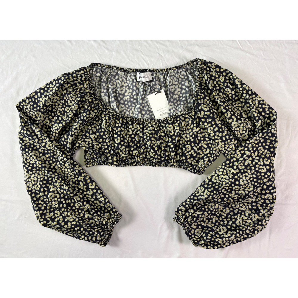NWT Matteau Decolette Crop Blouse 10 Daisy Organic Balloon Boho Festival Peasant - Picture 8 of 9